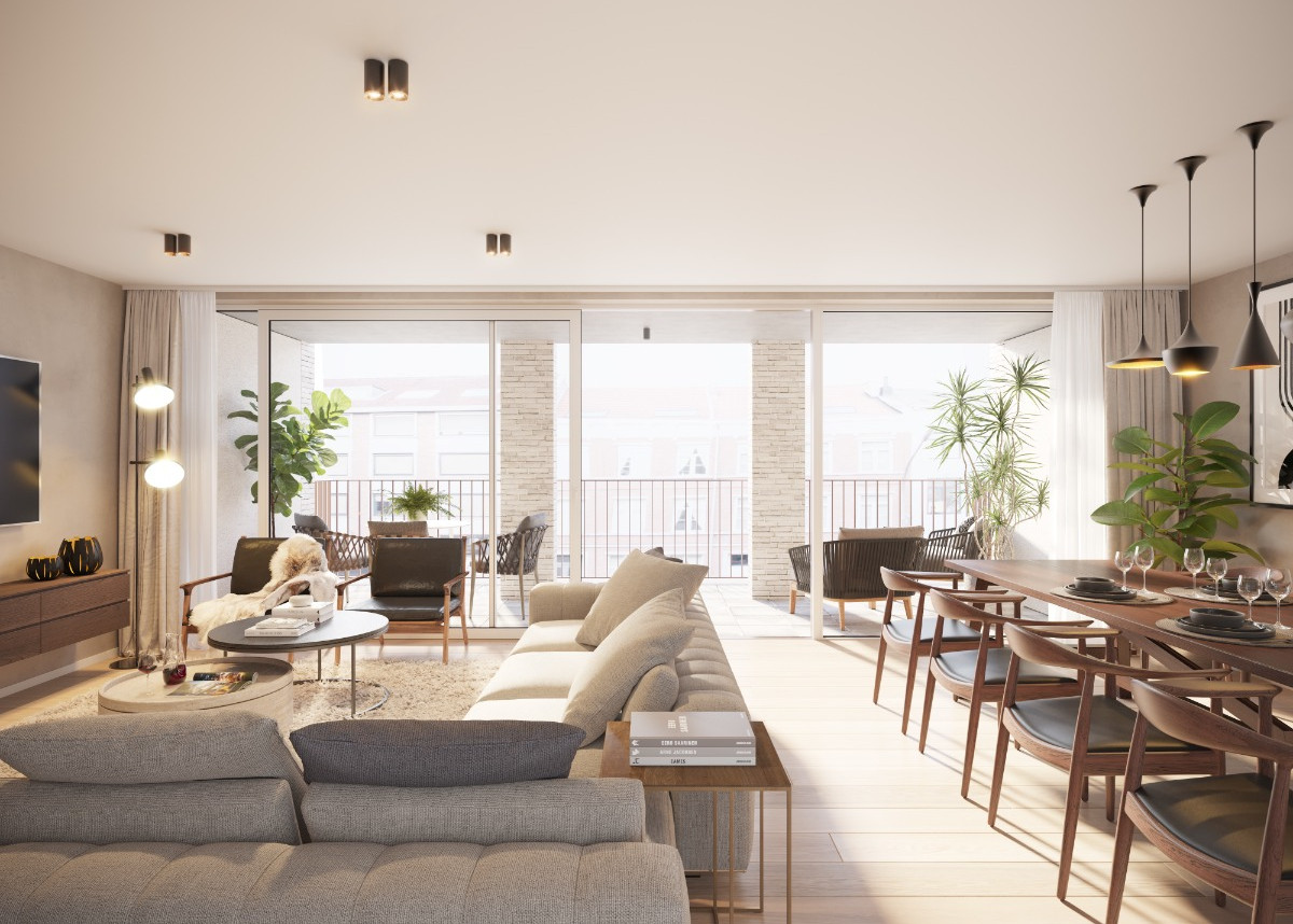 StrandZicht interieur — ruime leefruimte met terras